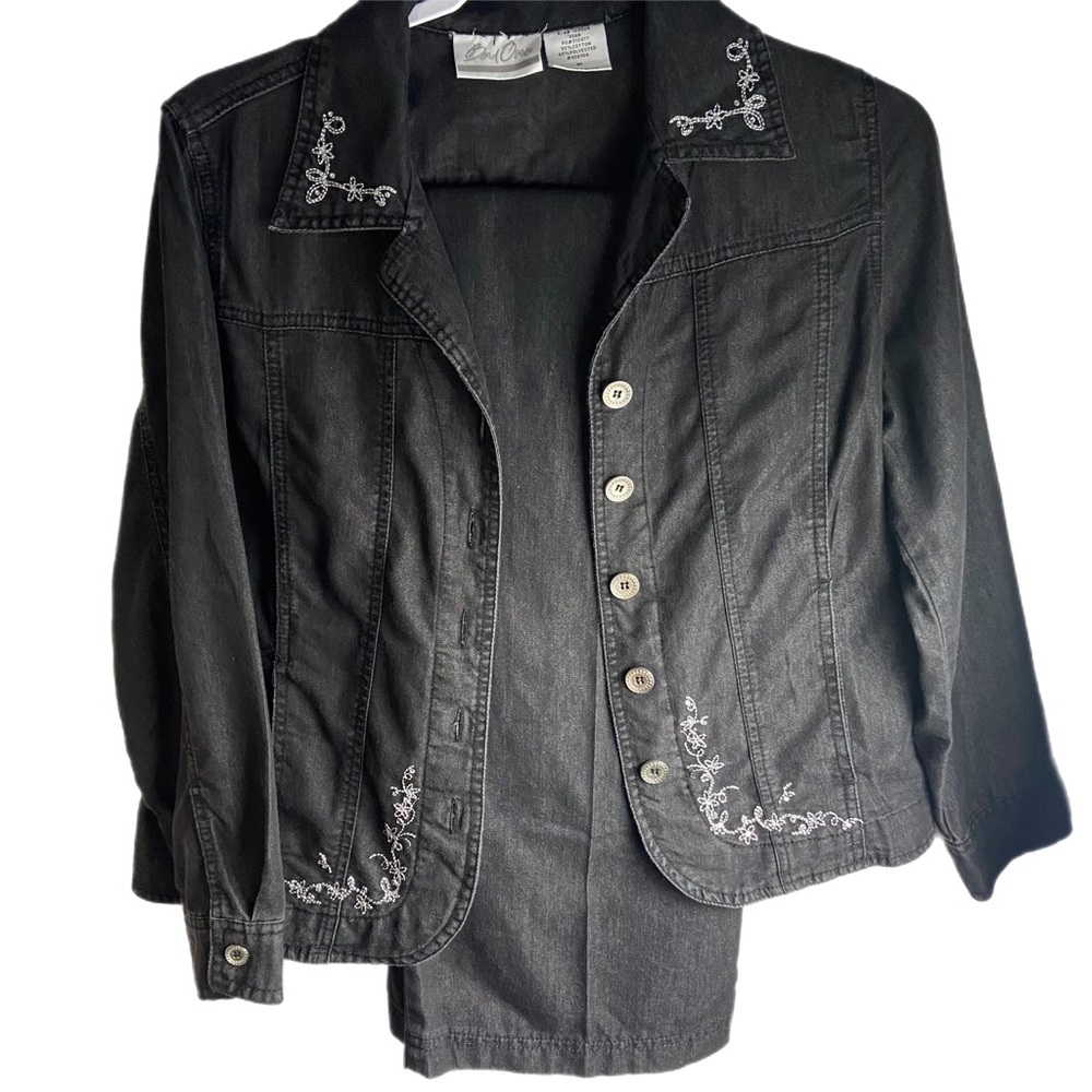 Bend Over Black Denim jeans and jacket set